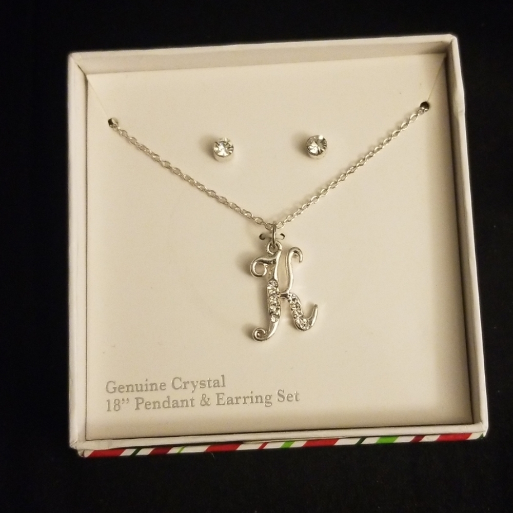 K shaped Necklace and Earrings